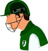 Grilo jogador vestindo verde capacete. vetor