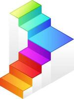 colorida Escadaria infográfico gráfico ícone dentro 3d estilo. vetor