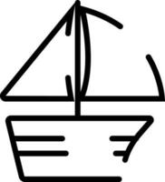 plano estilo barco a vela ícone ou símbolo. vetor