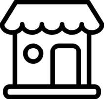 linha arte ilustração do fazer compras ou loja com toldo ícone. vetor