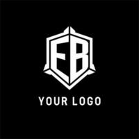 eb logotipo inicial com escudo forma Projeto estilo vetor