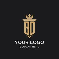 bo monograma com medieval estilo, luxo e elegante inicial logotipo Projeto vetor