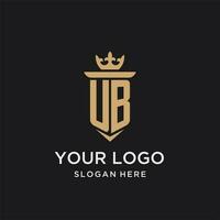 ub monograma com medieval estilo, luxo e elegante inicial logotipo Projeto vetor