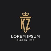 kz monograma com medieval estilo, luxo e elegante inicial logotipo Projeto vetor