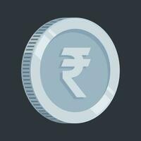 rupia prata moeda Índia dinheiro lata vetor