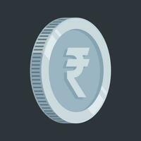 Índia rupia moeda prata dinheiro lata vetor