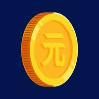 renminbi moeda China ouro dinheiro vetor yuan moeda