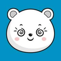 polar Urso tonto face cabeça kawaii adesivo isolado vetor