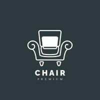 cadeira mobília tradicional monoline logotipo vetor para indústria