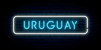 Uruguai néon placa. vetor