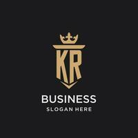 kr monograma com medieval estilo, luxo e elegante inicial logotipo Projeto vetor