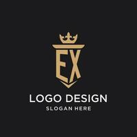 ex monograma com medieval estilo, luxo e elegante inicial logotipo Projeto vetor