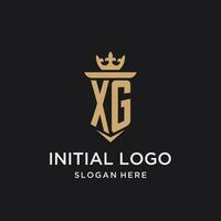 xg monograma com medieval estilo, luxo e elegante inicial logotipo Projeto vetor