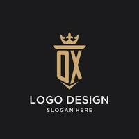 boi monograma com medieval estilo, luxo e elegante inicial logotipo Projeto vetor