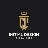 cl monograma com medieval estilo, luxo e elegante inicial logotipo Projeto vetor