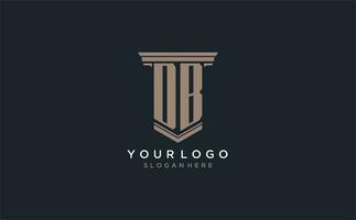 db inicial logotipo com pilar estilo, luxo lei empresa logotipo Projeto Ideias vetor