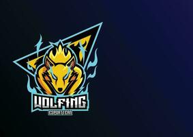 Lobo jogos logotipo esport Projeto vetor