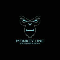 macaco face logotipo Projeto linha arte vetor