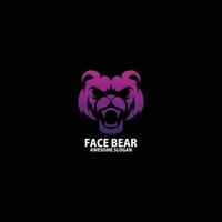 face Urso logotipo Projeto gradiente cor vetor