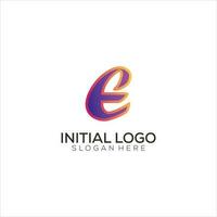 e inicial logotipo gradiente colorida Projeto ícone vetor