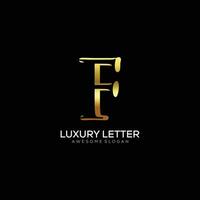 carta f logotipo com luxo cor Projeto vetor