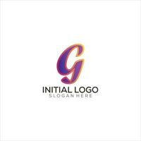 g inicial logotipo gradiente colorida Projeto ícone vetor