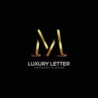 carta m logotipo com luxo cor Projeto vetor