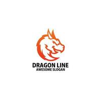 Dragão cabeça logotipo Projeto gradiente linha arte vetor