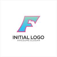 f inicial logotipo gradiente colorida Projeto vetor