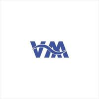 inicial vm com onda logotipo Projeto ícone vetor