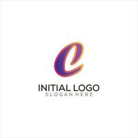 c inicial logotipo gradiente colorida Projeto ícone vetor