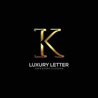 carta k logotipo com luxo cor Projeto vetor