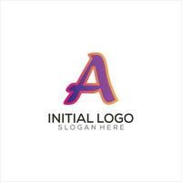 uma inicial logotipo gradiente colorida Projeto ícone vetor