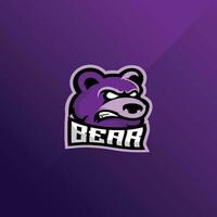 Urso Bravo logotipo jogos esport Projeto vetor