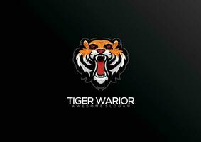 tigre Guerreiro logotipo esport Projeto mascote vetor