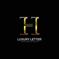 carta h logotipo com luxo cor Projeto vetor