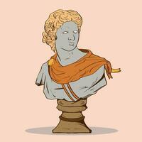 estátuas do romano estudioso mármore grego esculturas do humano corpo e arquitetônico grego Deuses e mitologia, antigo Grécia gráfico Projeto elementos. museu arte engenhoso vetor ilustração