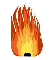 fogo com chamas vetor fogueira para lareira decoração