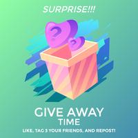 Vetor de modelo de concurso de surpresa do Instagram Give Away