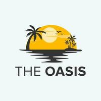 a oásis de praia simples logotipo vetor