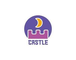 castelo construção símbolo logotipo ilustração vetor