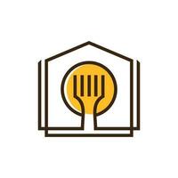 casa Comida e garfo logotipo Projeto garfo ícone, Barra cafeteria restaurante cozinha logotipo Projeto vetor