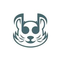 fofa gato música vetor ícone ilustração. símbolo música e gato abstrato simples logotipo Projeto