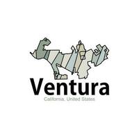 mapa do ventura Califórnia cidade Unidos estados geométrico logotipo vetor