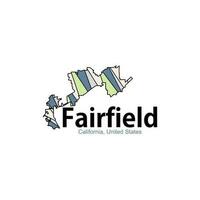 Fairfield Califórnia cidade mapa geométrico moderno logotipo vetor