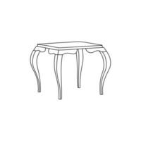 mesa elegante mobília linha simples logotipo vetor