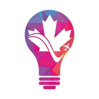 Canadá viagem lâmpada forma conceito vetor logotipo Projeto. canadense aviação vetor logotipo Projeto conceito.