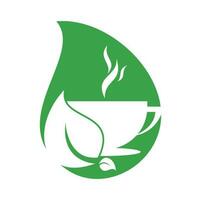 eco café solta forma conceito logotipo modelo Projeto. verde café logotipo modelo Projeto vetor. vetor