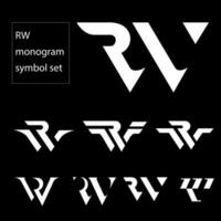 rw logotipo. carta baseado. monograma logotipo conjunto vetor