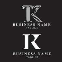 rk ou kr monograma, carta Sediada logotipo símbolos. vetor